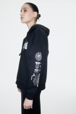 Oversized Hooded Jacket with Motif